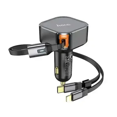 Hoco NZ13 PD30W 2 in 1 Car Charger with Retractable Cable